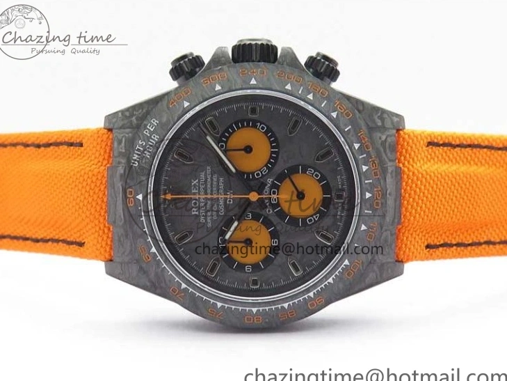 MiroTime 0321 Daytona DIW Carbon Noob 1:1 Best Edition Black Orange Dial on Orange Nylon Strap SA TopPick 2586